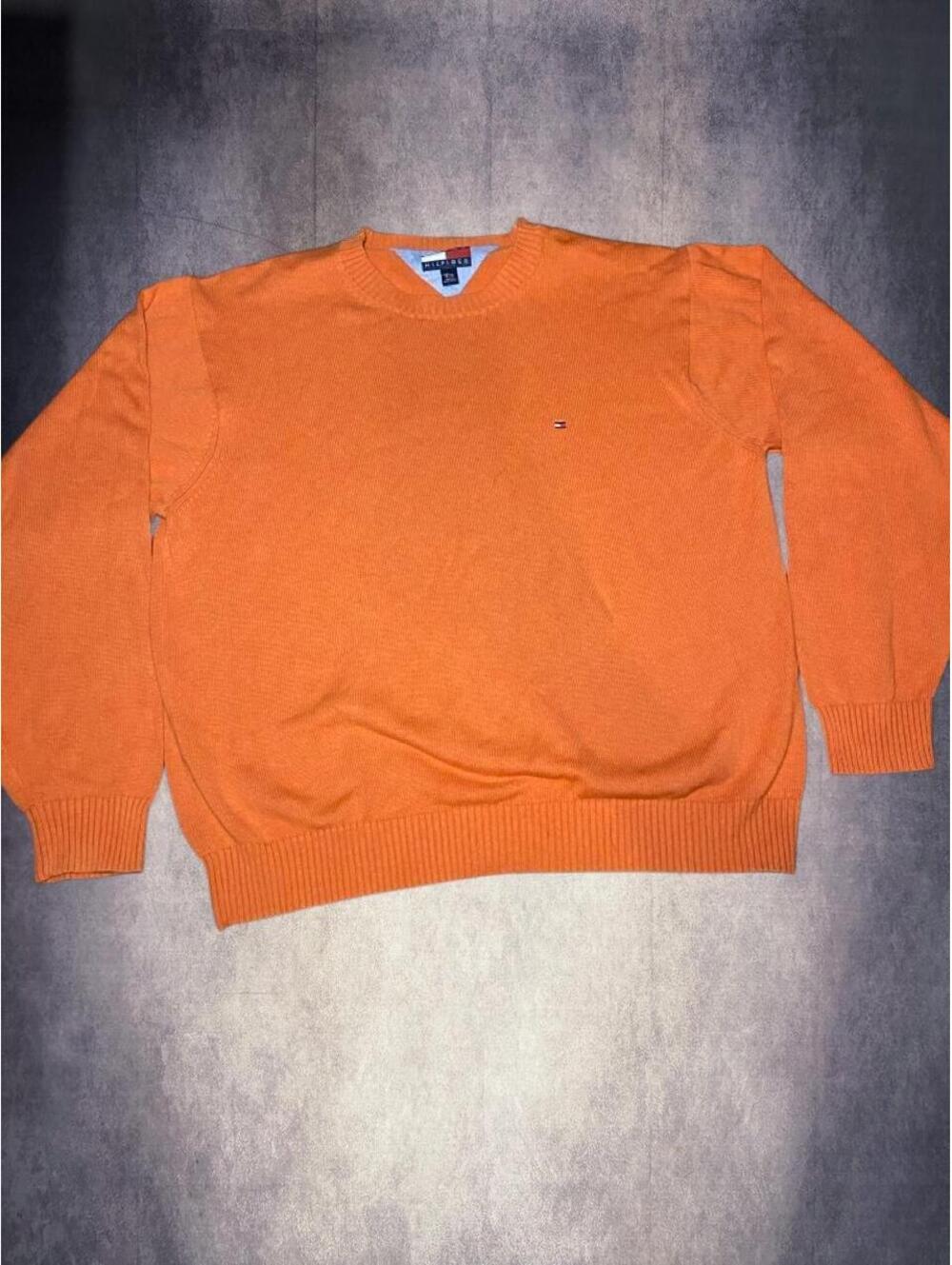Vintage y2k Orange Tommy Hilfiger Knit sweater